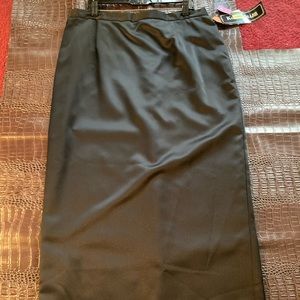 Long black silk skirt